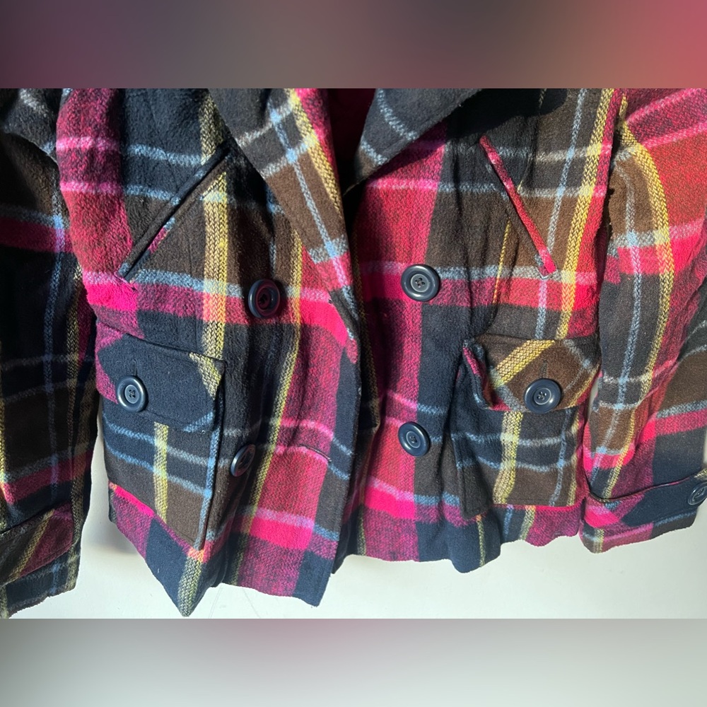 💚 Dollhouse Outerwear Women Plaid Coat size Small - Picture 5 of 7